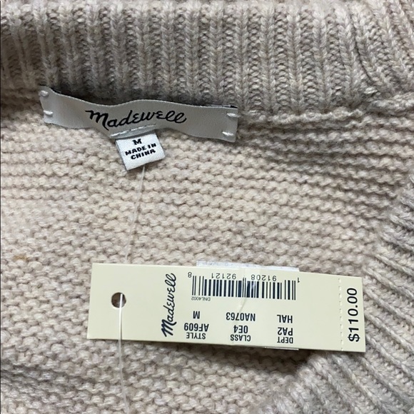 MADEWELL Patchwork Cable Knit Tunic Sweater - Picture 6 of 10